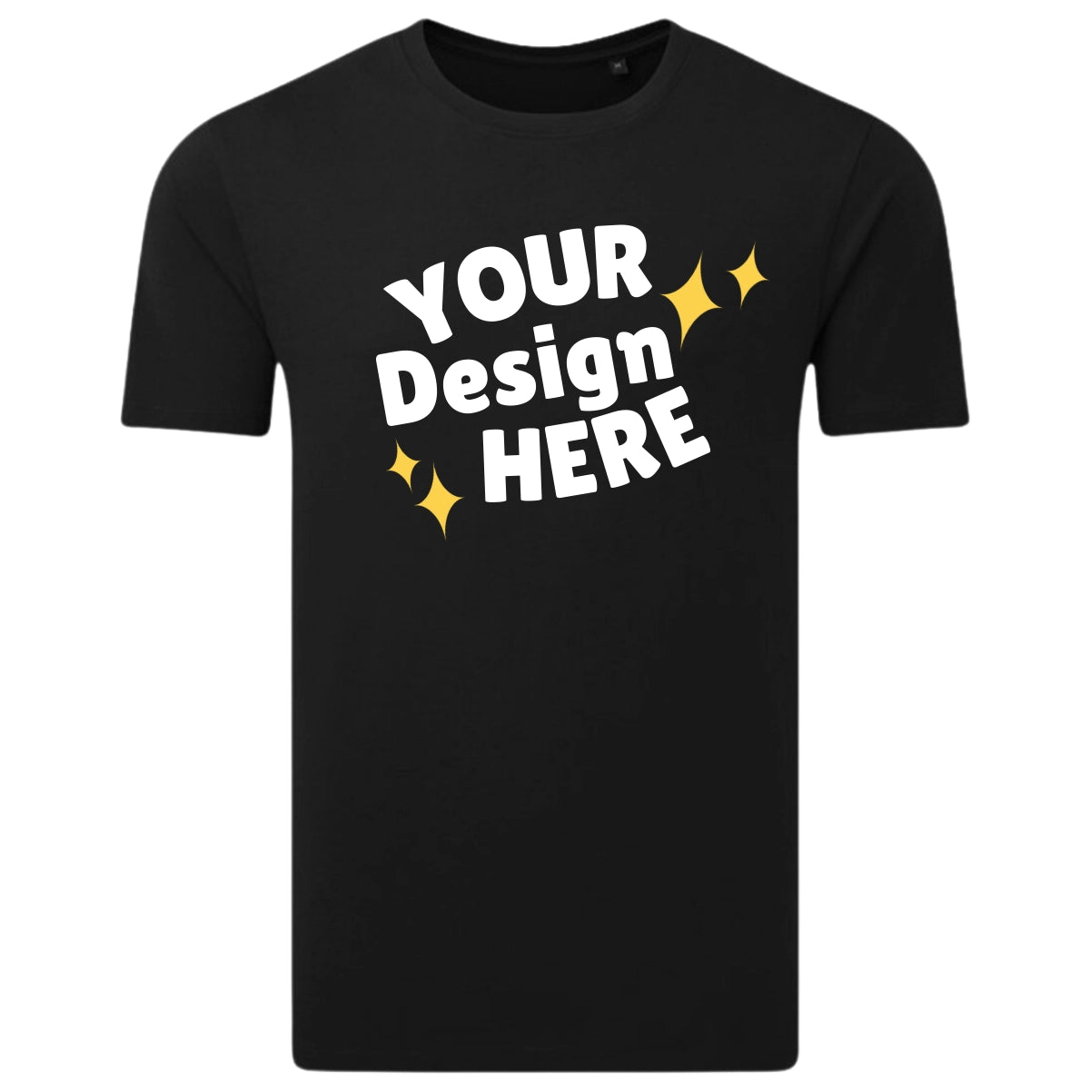 Semi fit black t-shirt for custom printing