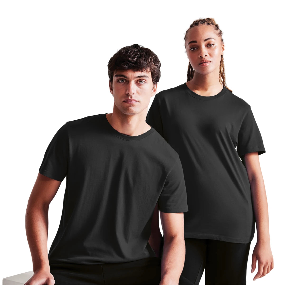 Semi fit black t-shirt for custom printing