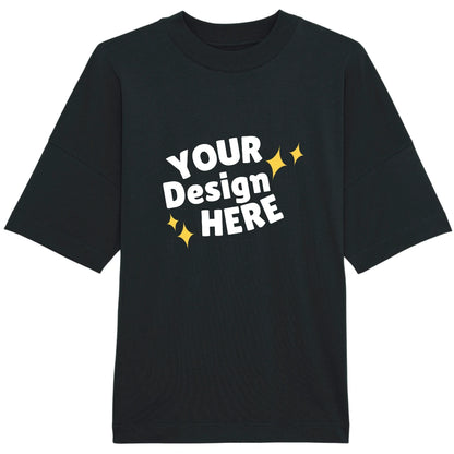 Black relaxed fit tshirt for custom printing